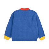 Bobo Choses Baby Color Block Knit V-neck Cardigan ~ Navy Blue