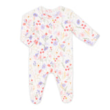 Coccoli Modal Zipper Footie ~ Flowers on Cream