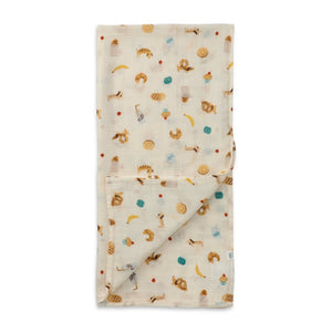 Loulou Lollipop Muslin Swaddle ~ French Breakfast