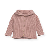 Play Up Baby Hooded Knit Cardigan w/ Fringe ~ Dusty Mauve