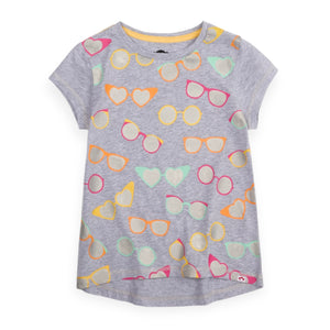 Appaman Girls Circle Tee 7-12 ~ Sunnies/Heather Mist