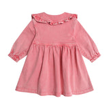 Huxbaby Cherry Vintage Floral Collar Dress ~ Apricot