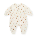 Quincy Mae Relaxed Fleece Romper ~ Tulips/Ivory