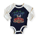 Rowdy Sprout Beach Boys '83 l/s Raglan Onesie ~ Vintage Black/Vintage White