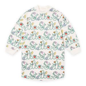 Stella McCartney Girls Stella Lettering s/s Jersey Dress ~ Cream Multi