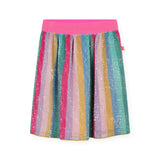 Billieblush "Just Love" l/s Tee & Pleated Sequin Rainbow Midi Skirt Set 7-12 ~ White/Multi