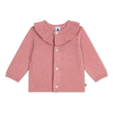 Petit Bateau Baby Ruffle Collar Knit Cardigan ~ Pink