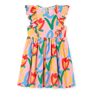 Stella McCartney Girls Love Print Dress w/ Ruffles ~ Pink