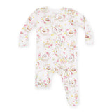 Angel Dear 2 Way Zipper Ruffle Footie ~ Floral Owl Families