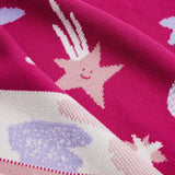 Biquette Night Sky Knit Midi Blanket ~ Cranberry