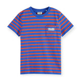 Scotch & Soda Boys Yarn-Dyed s/s Striped Tee ~ Harbor Blue