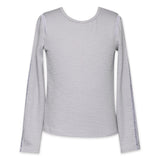 Hannah Banana Ribbed Latter Trimmed l/s Top 7-12 ~ Gray