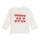 Stella McCartney Baby Girl Hearts l/s T-Shirt & Chambray Pants w/ Heart Patches Set ~ White/Blue