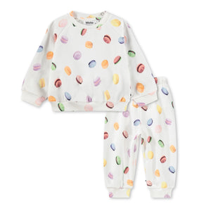 Molo Baby Disc Sweatshirt & Simeon Sweatpants Set ~ Funny Macarons