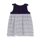 Petit Bateau Baby Sleeveless Striped Dress w/ Bows ~ Navy/White
