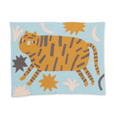 Biquette Surprised Tiger Knit Midi Blanket ~ Ginger