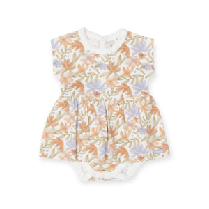 Coccoli Printed Onesie Dress ~ Floral/Cream