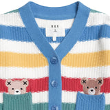 Huxbaby Peekaboo Hux Stripe Knit Cardigan ~ Multi