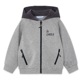 Mayoral Boys Bi-material Zip Hoodie & Sweatpants Set ~ Fog