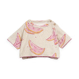 Play Up Baby Printed Terry Sweatshirt & Shorts Set ~ Pink Watermelons