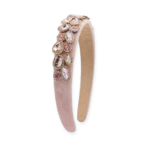 Bari Lynn Multi Jeweled Velvet Headband