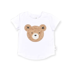 Huxbaby Furry Huxbear T-Shirt & Knit Denim Slouch Pants Set  ~ White/Denim Blue