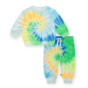 Molo Baby Dear Sweatshirt & Simeon Sweatpants Set ~ Tie Dye Melody