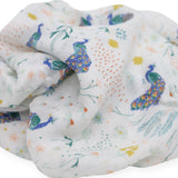 Little Unicorn Deluxe Muslin Swaddle ~ Peacock