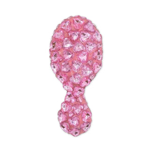 Bari Lynn Pink Heart Jeweled Hair Brush