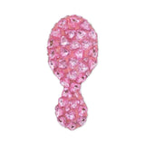 Bari Lynn Pink Heart Jeweled Hair Brush
