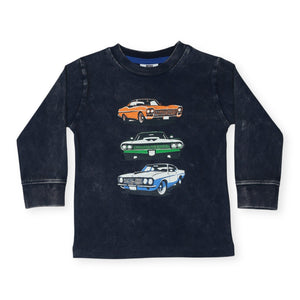 Mish Classic Cars l/s Graphic Tee ~ Navy