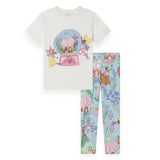 Stella McCartney Girls Fairy Snowglobe Tee & Fairyland Leggings Set 7-12 ~ White/Blue