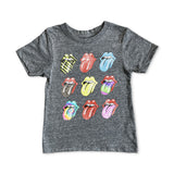 Rowdy Sprout Baby Rolling Stones Tongue s/s Tee ~ Tri Grey
