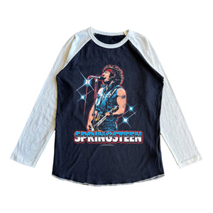 Rowdy Sprout Baby Springsteen '84 Stadium l/s Raglan Tee ~ Vintage Black/White