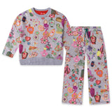 Oilily Girls Heureux Paris Print Sweatshirt & Prom Sweatpants Set ~ Gray