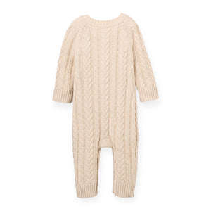 Elegant Baby Horseshoe Cable Knit Romper ~ Rainy Day