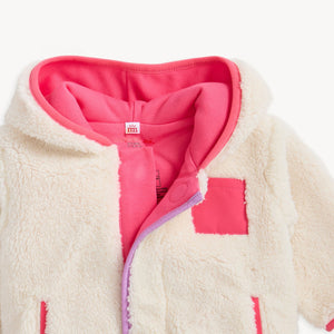 Magnetic Me Sherpa Jacket w/ Piping ~ Gentle Cream/Pink