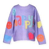 Baby Sara Happy Fuzzy Sweater ~ Purple Multi