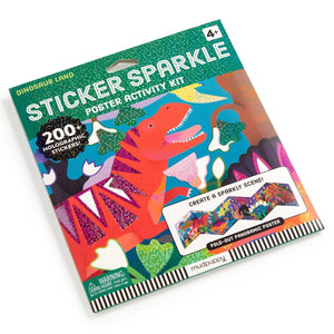 Mudpuppy Dinosaur Land Sticker Sparkle Poster Activity Kit