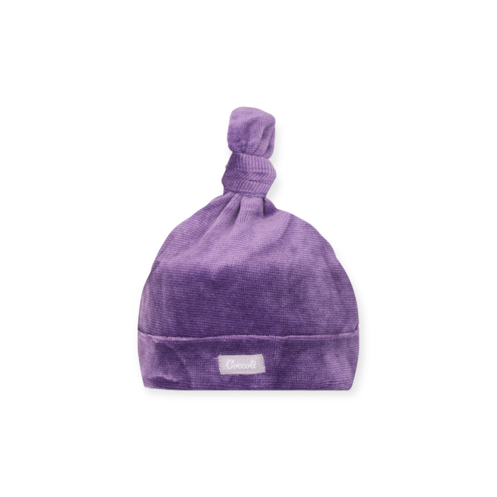 Coccoli Microstripe Velour Knotted Hat ~ Amethyst