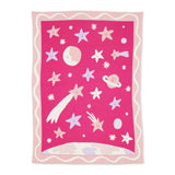 Biquette Night Sky Knit Midi Blanket ~ Cranberry