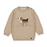 Mayoral Baby Boy Knit Dog Sweater ~ Bright Beige