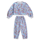 Bobo Choses Girls Watercolor Print Cropped Sweatshirt & Cocoon Sweatpants set ~ Lavender