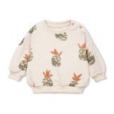 Play Up Baby Pineapple Print Sweatshirt & Sweatshorts Set ~ Oatmeal