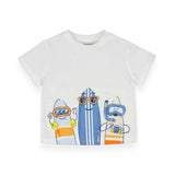 Mayoral Baby Boy Surfboards Tee & Shorts Set ~ White/Coral