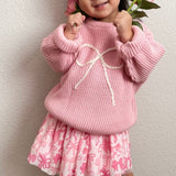 Sweet Wink Knit Bow Sweater ~ Pink