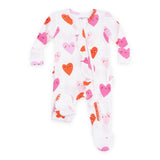 Angel Dear 2 Way Zipper Thermal Ruffle Footie ~ Happy Hearts