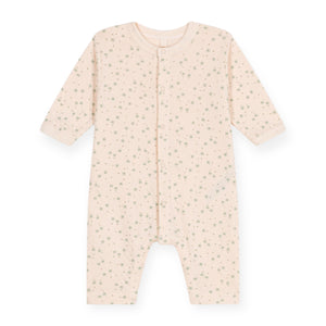 Petit Bateau Front Snap Star & Dot Print Romper ~ Cream Multi