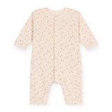 Petit Bateau Front Snap Star & Dot Print Romper ~ Cream Multi