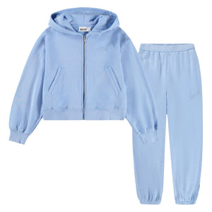 Molo Martina Zip Hoodie & Adriana Sweatpants Set 7-12 ~ Topaz Blue